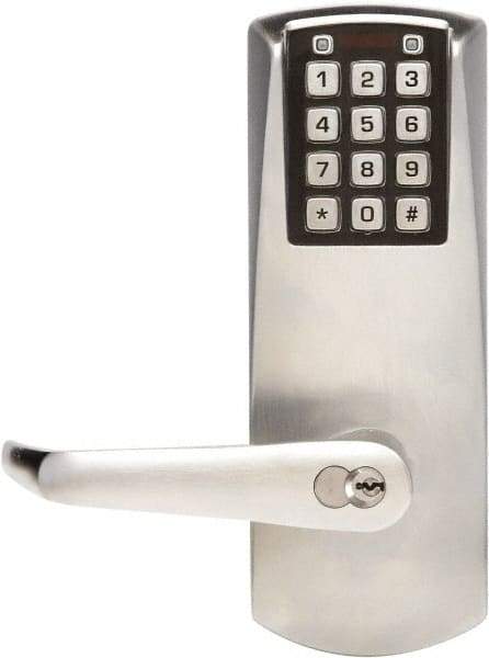 Kaba Access - 1-3/4 to 2-1/4" Door Thickness, Satin Chrome Finish, Combination Entry Deadbolt with Key Override - Field Set Handling, Key Override, 6 or 7 Pin Cylinder - Exact Tool & Supply