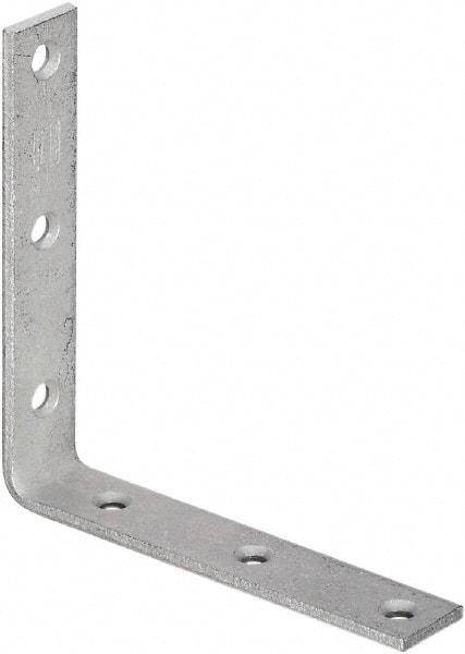 National Mfg. - 6" Long x 1-1/8" Wide, Galvanized Steel, Corner Brace - Galvanized - Exact Tool & Supply