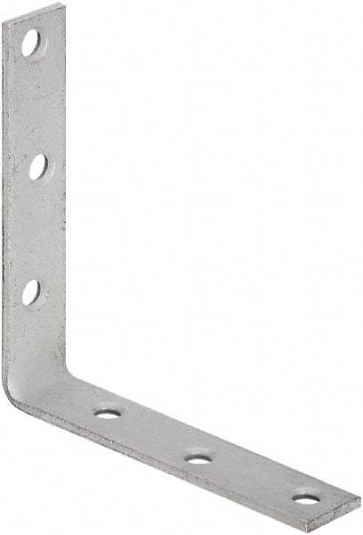 National Mfg. - 5" Long x 1" Wide, Galvanized Steel, Corner Brace - Galvanized - Exact Tool & Supply