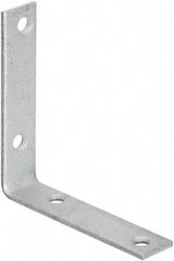 National Mfg. - 4" Long x 7/8" Wide, Galvanized Steel, Corner Brace - Galvanized - Exact Tool & Supply