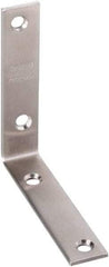 National Mfg. - 4" Long x 7/8" Wide, Stainless Steel, Corner Brace - Stainless Steel Coated - Exact Tool & Supply