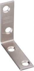 National Mfg. - 2" Long x 5/8" Wide, Stainless Steel, Corner Brace - Stainless Steel Coated - Exact Tool & Supply