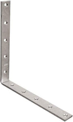 National Mfg. - 10" Long x 1-1/4" Wide, Steel, Corner Brace - Zinc Plated - Exact Tool & Supply