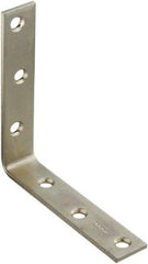 National Mfg. - 5" Long x 1" Wide, Steel, Corner Brace - Zinc Plated - Exact Tool & Supply