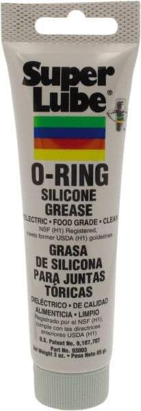Synco Chemical - 3 oz Tube Silicone General Purpose Grease - Translucent White, Food Grade, 450°F Max Temp, NLGIG 2, - Exact Tool & Supply