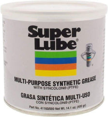 Synco Chemical - 14.1 oz Canister Synthetic Lubricant w/PTFE General Purpose Grease - Translucent White, Food Grade, 450°F Max Temp, NLGIG 000, - Exact Tool & Supply