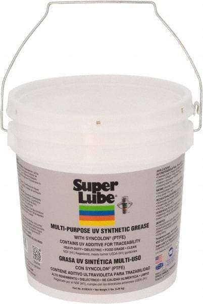 Synco Chemical - 5 Lb Pail Synthetic Lubricant w/PTFE General Purpose Grease - Translucent White, Food Grade, 450°F Max Temp, NLGIG 2, - Exact Tool & Supply