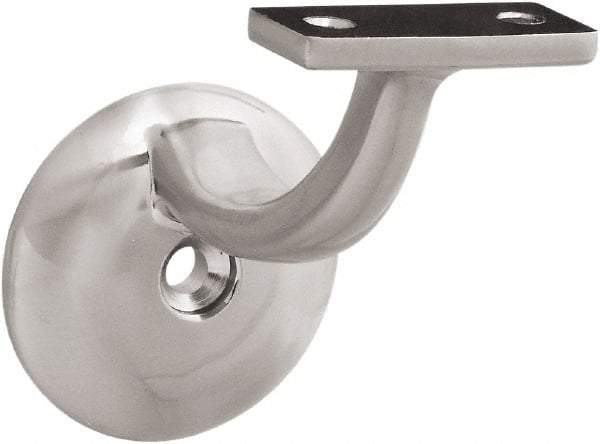 National Mfg. - 250 Lb Capacity, Satin Nickel Coated, Handrail Bracket - 3" Long, 6.4" High, 0.900" Wide - Exact Tool & Supply