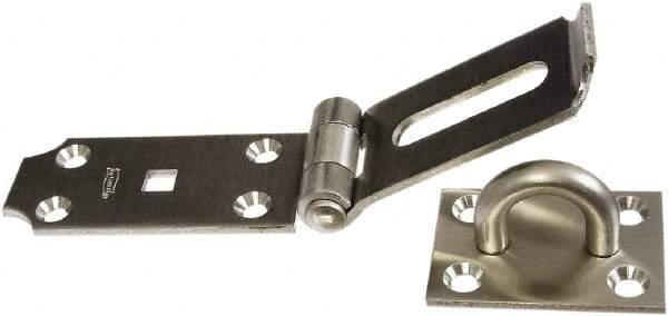 National Mfg. - 2-1/2" Wide, Safety Hasp - Stainless Steel - Exact Tool & Supply