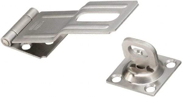 National Mfg. - 1-1/2" Wide, Latching Post Hasp - Stainless Steel - Exact Tool & Supply