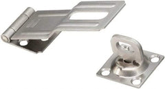 National Mfg. - 1-1/2" Wide, Latching Post Hasp - Stainless Steel - Exact Tool & Supply