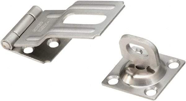 National Mfg. - 1-1/2" Wide, Latching Post Hasp - Stainless Steel - Exact Tool & Supply