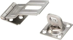 National Mfg. - 1-1/2" Wide, Latching Post Hasp - Stainless Steel - Exact Tool & Supply