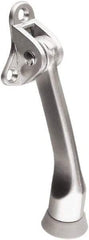 National Mfg. - 4" Projection Kickdown Door Stop - Door Mount, Satin Chrome Finish - Exact Tool & Supply
