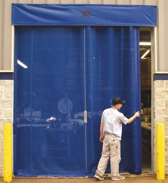 Goff's Enterprises - 10' Door Width x 10' Door Height Vinyl Insect Barrier Door Unit - Blue - Exact Tool & Supply