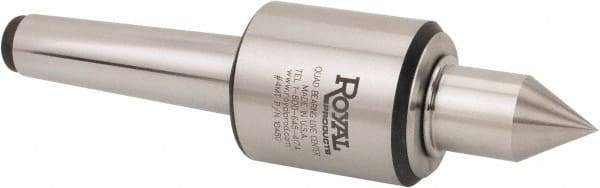 Royal Products - MT5 Morse Taper, 2.45" Head Diam Live Center - 5,000 Max RPM, 2.78" Head Length, 1-1/4" Point Diam, 2.35" Point Len, 1,230 Lb Max Workpc, Long Point - Exact Tool & Supply
