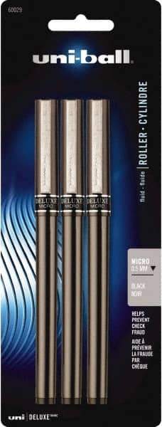 Uni-Ball - Roller Ball 0.5mm Stick Pen - Black - Exact Tool & Supply