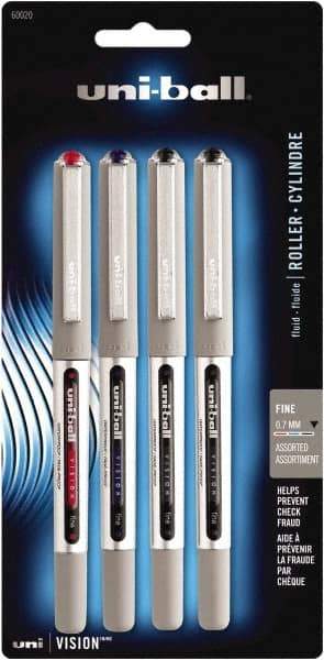 Uni-Ball - Roller Ball 0.7mm Stick Pen - Black, Red & Blue - Exact Tool & Supply