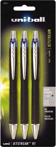 Uni-Ball - Roller Ball 1mm Retractable Pen - Blue - Exact Tool & Supply