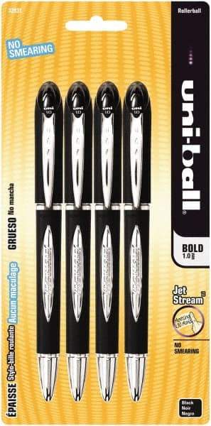 Uni-Ball - Roller Ball 1mm Stick Pen - Black - Exact Tool & Supply