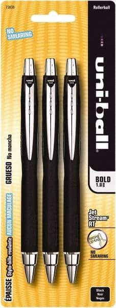 Uni-Ball - Roller Ball 1mm Retractable Pen - Black - Exact Tool & Supply