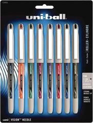Uni-Ball - Roller Ball 0.7mm Stick Pen - Black, Blue, Green, Midnight Black, Orange, Pink, Purple & Red - Exact Tool & Supply