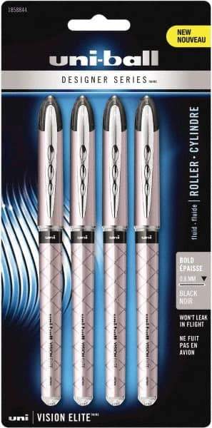 Uni-Ball - Roller Ball 0.8mm Stick Pen - Black - Exact Tool & Supply