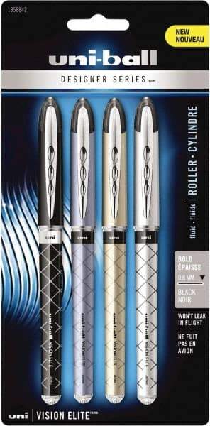 Uni-Ball - Roller Ball 0.8mm Stick Pen - Black - Exact Tool & Supply