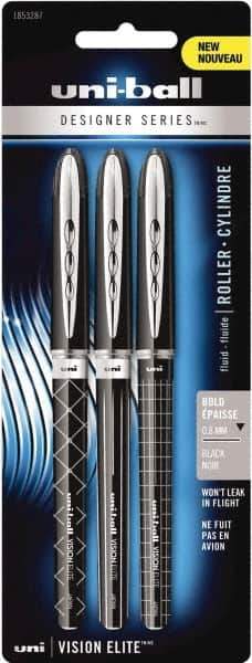 Uni-Ball - Roller Ball 0.5mm Stick Pen - Black - Exact Tool & Supply