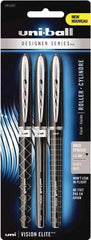 Uni-Ball - Roller Ball 0.5mm Stick Pen - Black - Exact Tool & Supply