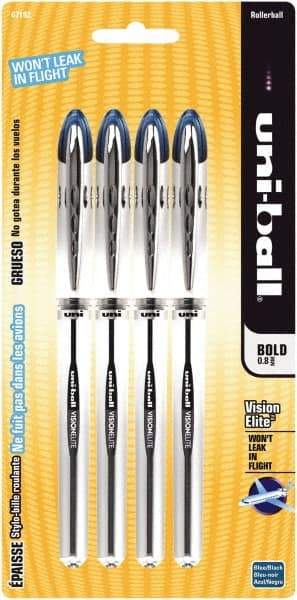 Uni-Ball - Roller Ball 0.8mm Stick Pen - Blue & Black - Exact Tool & Supply