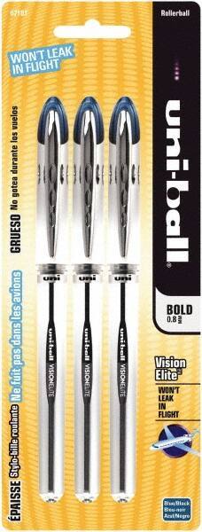 Uni-Ball - Roller Ball 0.8mm Stick Pen - Blue & Black - Exact Tool & Supply