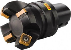 Sandvik Coromant - 63mm Cut Diam, 50mm Arbor Hole, 6mm Max Depth of Cut, 45° Indexable Chamfer & Angle Face Mill - 5 Inserts, 345R-13T5 Insert, Right Hand Cut, Through Coolant, Series CoroMill 345 - Exact Tool & Supply