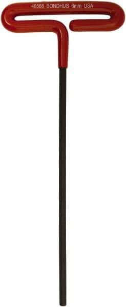 Bondhus - 6mm Hex, T-Handle Cushion Grip, Hex Key - 250mm OAL, Metric System of Measurement - Exact Tool & Supply