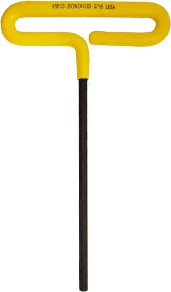 Bondhus - 5/16" Hex, T-Handle Cushion Grip, Hex Key - 264mm OAL, Inch System of Measurement - Exact Tool & Supply