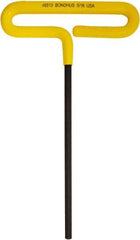 Bondhus - 5/16" Hex, T-Handle Cushion Grip, Hex Key - 264mm OAL, Inch System of Measurement - Exact Tool & Supply