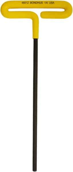 Bondhus - 1/4" Hex, T-Handle Cushion Grip, Hex Key - 251mm OAL, Inch System of Measurement - Exact Tool & Supply