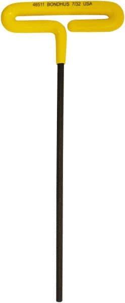 Bondhus - 7/32" Hex, T-Handle Cushion Grip, Hex Key - 249mm OAL, Inch System of Measurement - Exact Tool & Supply