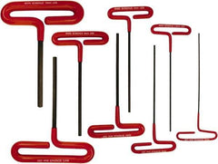 Bondhus - 8 Piece T-Handle Cushion Grip Hex Key Set - Hex Range 2 to 10mm - Exact Tool & Supply