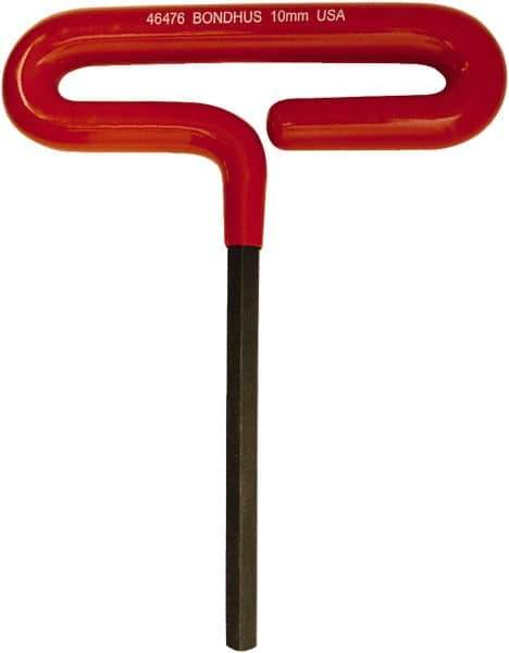 Bondhus - 10mm Hex, T-Handle Cushion Grip, Hex Key - 191mm OAL, Metric System of Measurement - Exact Tool & Supply