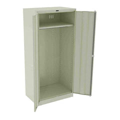 Tennsco - 2 Shelf Wardrobe Storage Cabinet - Steel, 36" Wide x 24" Deep x 78" High, Champagne/Putty - Exact Tool & Supply