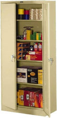Tennsco - 5 Shelf Locking Storage Cabinet - Steel, 36" Wide x 18" Deep x 78" High, Medium Gray - Exact Tool & Supply