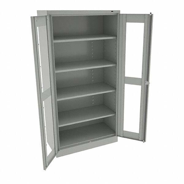 Tennsco - 5 Shelf Visible Storage Cabinet - Steel, 36" Wide x 24" Deep x 72" High, Light Gray - Exact Tool & Supply