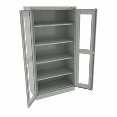 Tennsco - 5 Shelf Visible Storage Cabinet - Steel, 36" Wide x 24" Deep x 72" High, Light Gray - Exact Tool & Supply