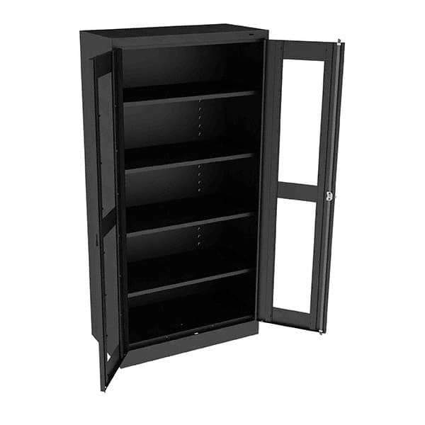 Tennsco - 5 Shelf Visible Storage Cabinet - Steel, 36" Wide x 18" Deep x 72" High, Black - Exact Tool & Supply