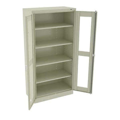 Tennsco - 5 Shelf Visible Storage Cabinet - Steel, 36" Wide x 18" Deep x 72" High, Champagne/Putty - Exact Tool & Supply