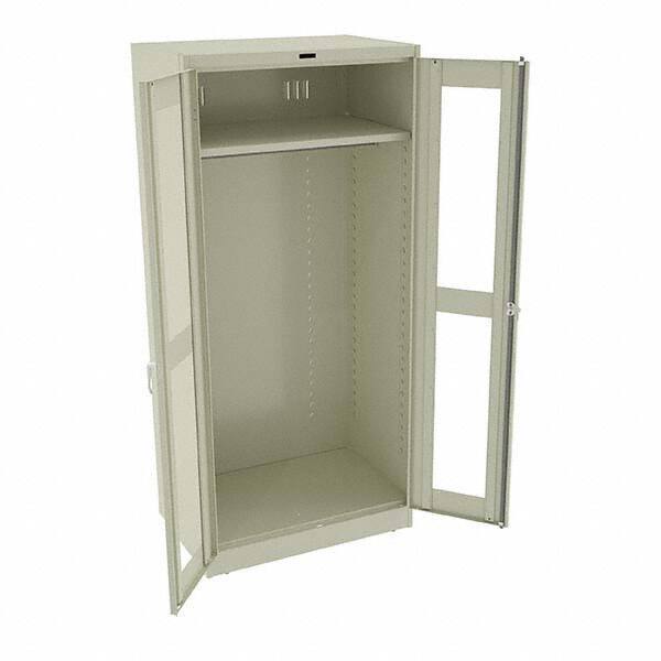 Tennsco - 2 Shelf Wardrobe Storage Cabinet - Steel, 36" Wide x 24" Deep x 78" High, Champagne/Putty - Exact Tool & Supply