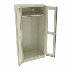Tennsco - 2 Shelf Wardrobe Storage Cabinet - Steel, 36" Wide x 24" Deep x 78" High, Champagne/Putty - Exact Tool & Supply