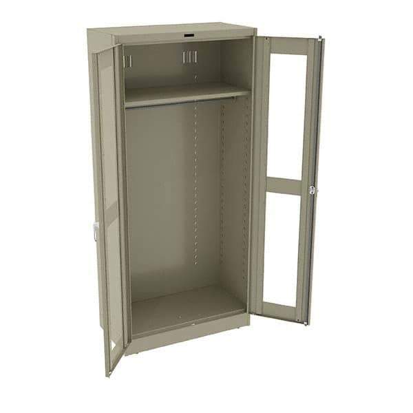Tennsco - 2 Shelf Wardrobe Storage Cabinet - Steel, 36" Wide x 18" Deep x 78" High, Sand - Exact Tool & Supply
