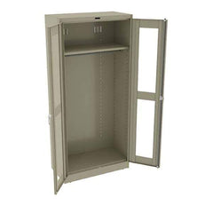 Tennsco - 2 Shelf Wardrobe Storage Cabinet - Steel, 36" Wide x 18" Deep x 78" High, Sand - Exact Tool & Supply